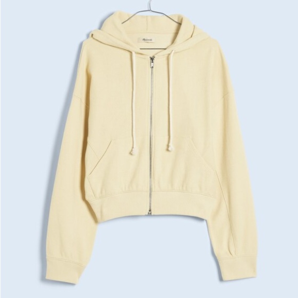 Madewell Buttery Yellow Zip-Up Hoodie NWTS